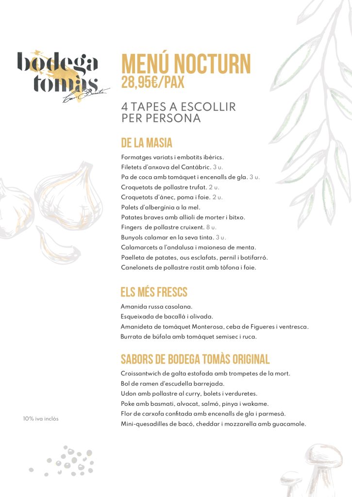 tumeas menu